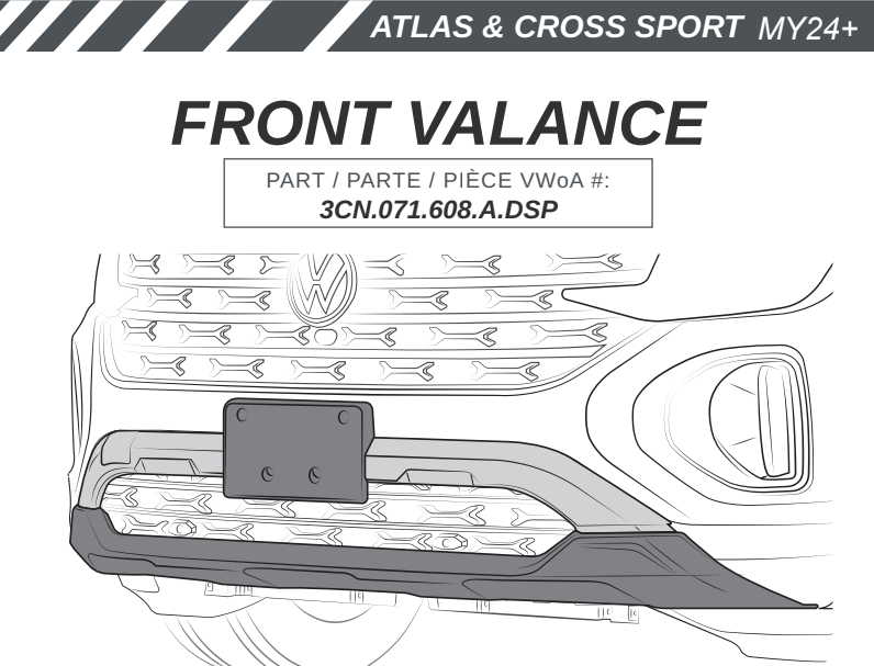 VW ATLAS & CROSS SPORT MY24+ FRONT VALANCE INSTALLATION MANUAL