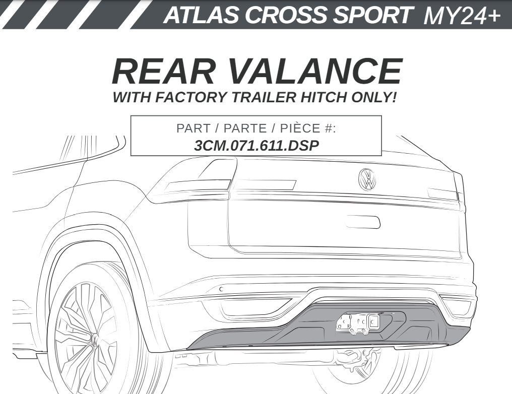 VW ATLAS CROSS SPORT MY24+ REAR VALANCE INSTALLATION MANUAL