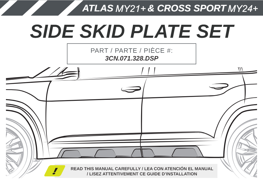 VW ATLAS MY21+ AND CROSS SPORT MY24+ SIDE SKID PLATE SET INSTALLATION MANUAL