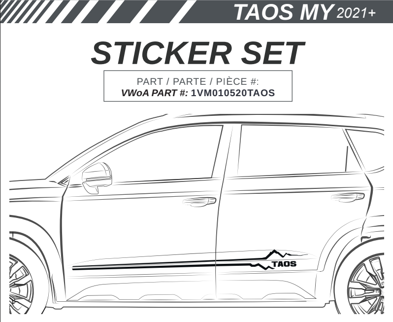 VW TAOS MY2021+ STICKERS SET
