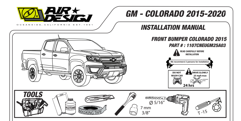 GM25A03 Front Bumper Guard – Colorado 2016-2020