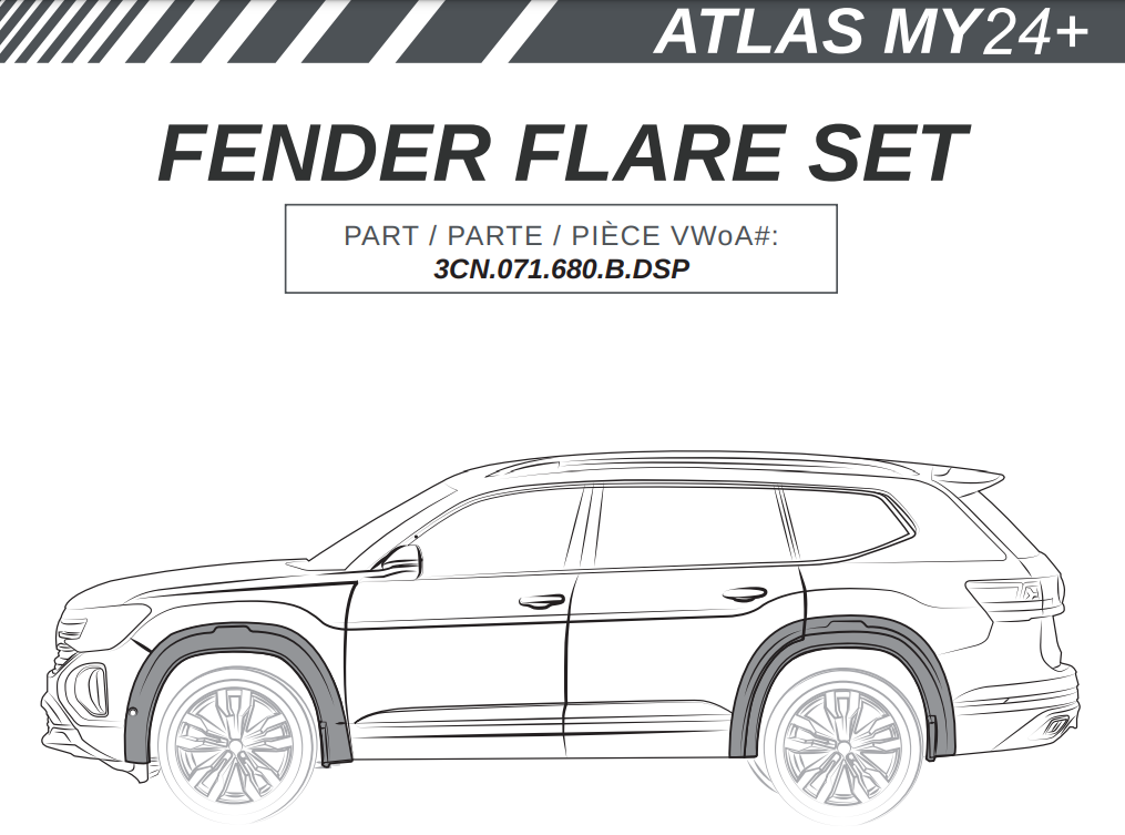 VW ATLAS MY24+ FENDER FLARE SET INSTALLATION MANUAL
