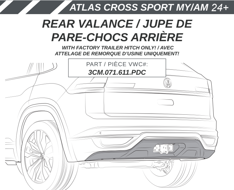 VW ATLAS CROSS SPORT MY24+ REAR VALANCE /JUPE DE PARE-CHOCS ARRIÈRE INSTALLATION MANUAL