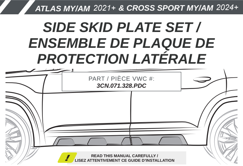 VW ATLAS MY21+ AND CROSS SPORT MY24+ SIDE SKID PLATE /ENSEMBLE DE PLAQUE DE PROTECTION LATÉRALE
