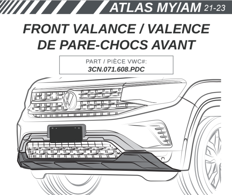 VW ATLAS MY21-23 – FRONT VALANCE /VALENCE DE PARE-CHOCS AVANT