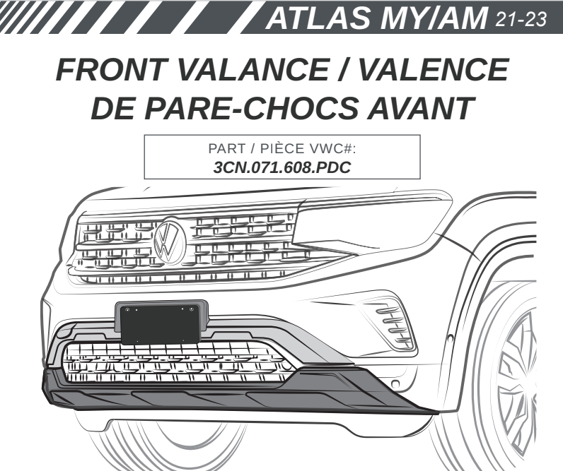 VW ATLAS MY21-23 – FRONT VALANCE /VALENCE DE PARE-CHOCS AVANT