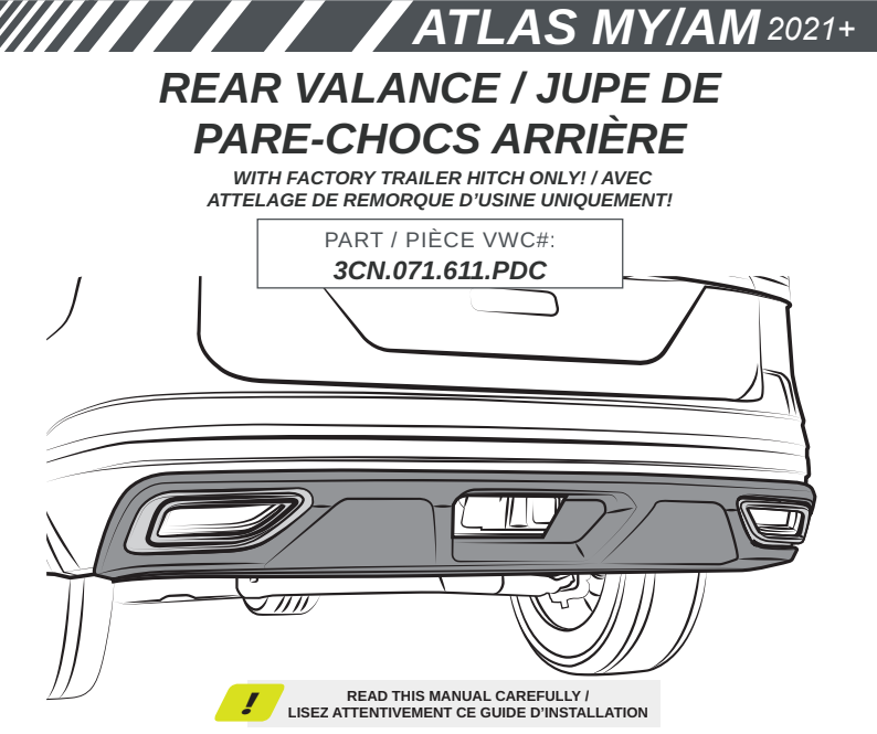 VW ATLAS MY21+ REAR VALANCE  /JUPE DE PARE-CHOCS ARRIÈRE