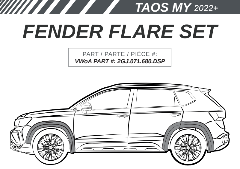 VW TAOS MY22+ FENDER FLARES SET